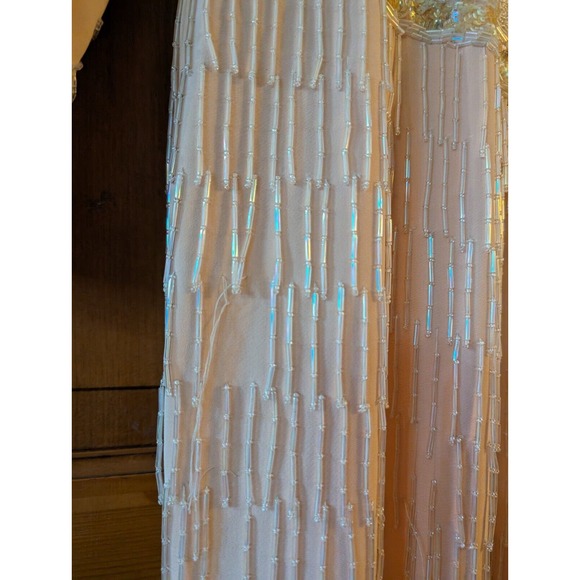 Fabrice Silhoutte Vintage Fringe Beaded Peach Dress size 6 - Picture 14 of 16